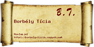 Borbély Tícia névjegykártya